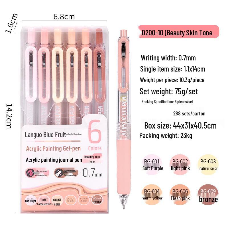 90-Color Blue Fruit Acrylic Paint Pen, 0.7mm Large Capacity Hand-Press Student Journal Marker