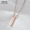 Custom Engraved Minimalist Cylinder Bar Necklace in Stainless Steel