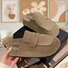 Foreign Trade Spring and Summer 2024 New British Style Flat Bottom Half Slippers Women's Lazy Shoes Versatile Bag Head Drag Women