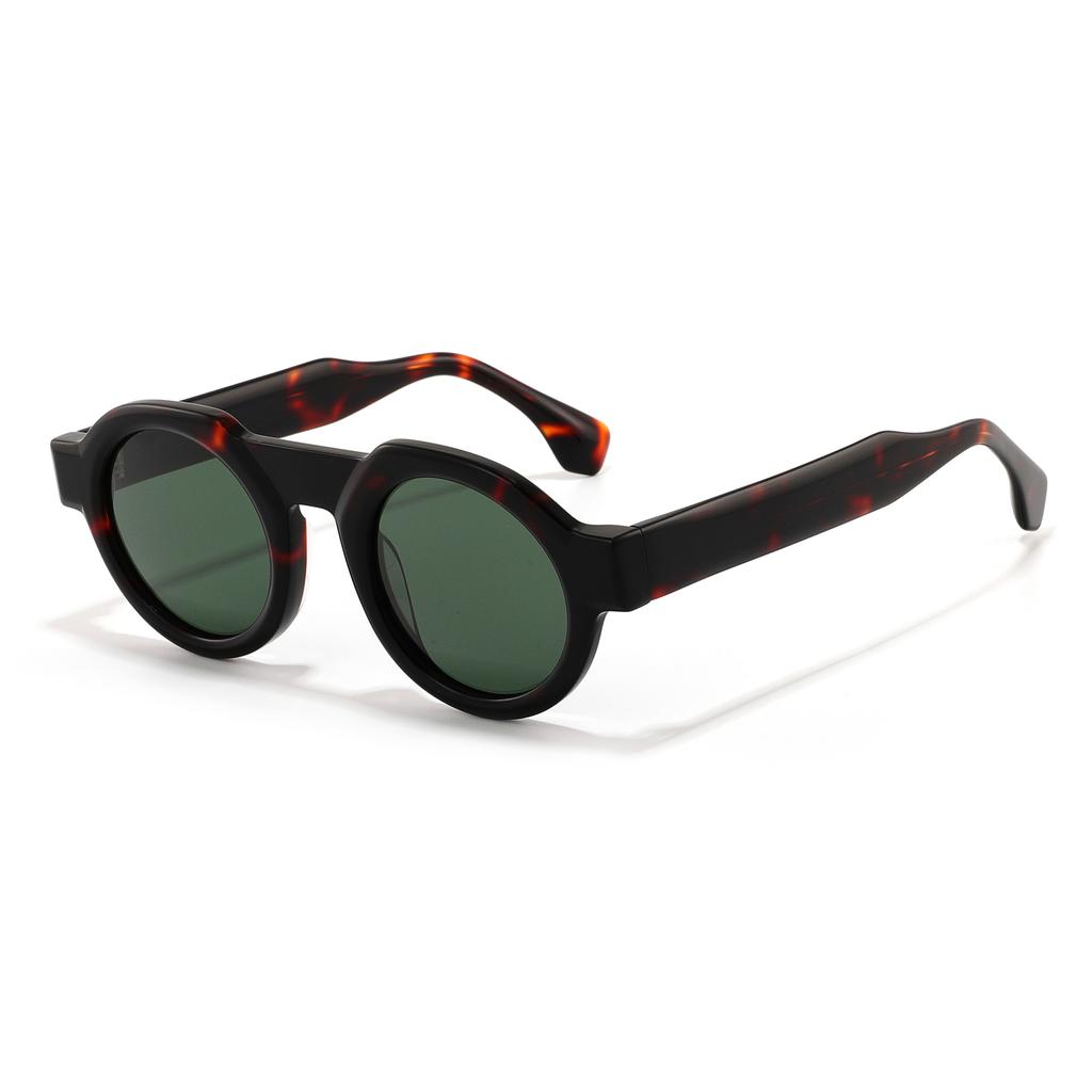 Fashion Retro Round Acetate Glasses Frames Men Women 2025 New In Optical Frames Round Polarized Sunglasses Men Outdoor Eyewear