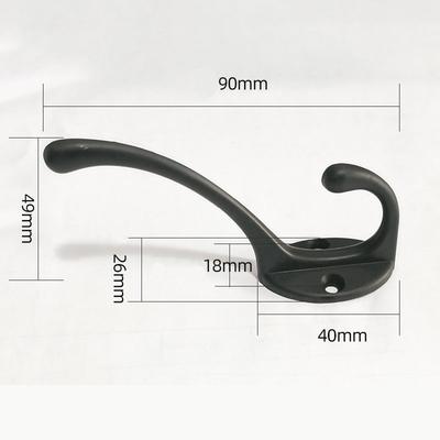 5pcs Heavy Duty Metal Hooks Wall Mounted Retro Double Hooks Utility Antique Hooks For Coat, Scarf, Bag, Towel, Key, Scarf, Hat