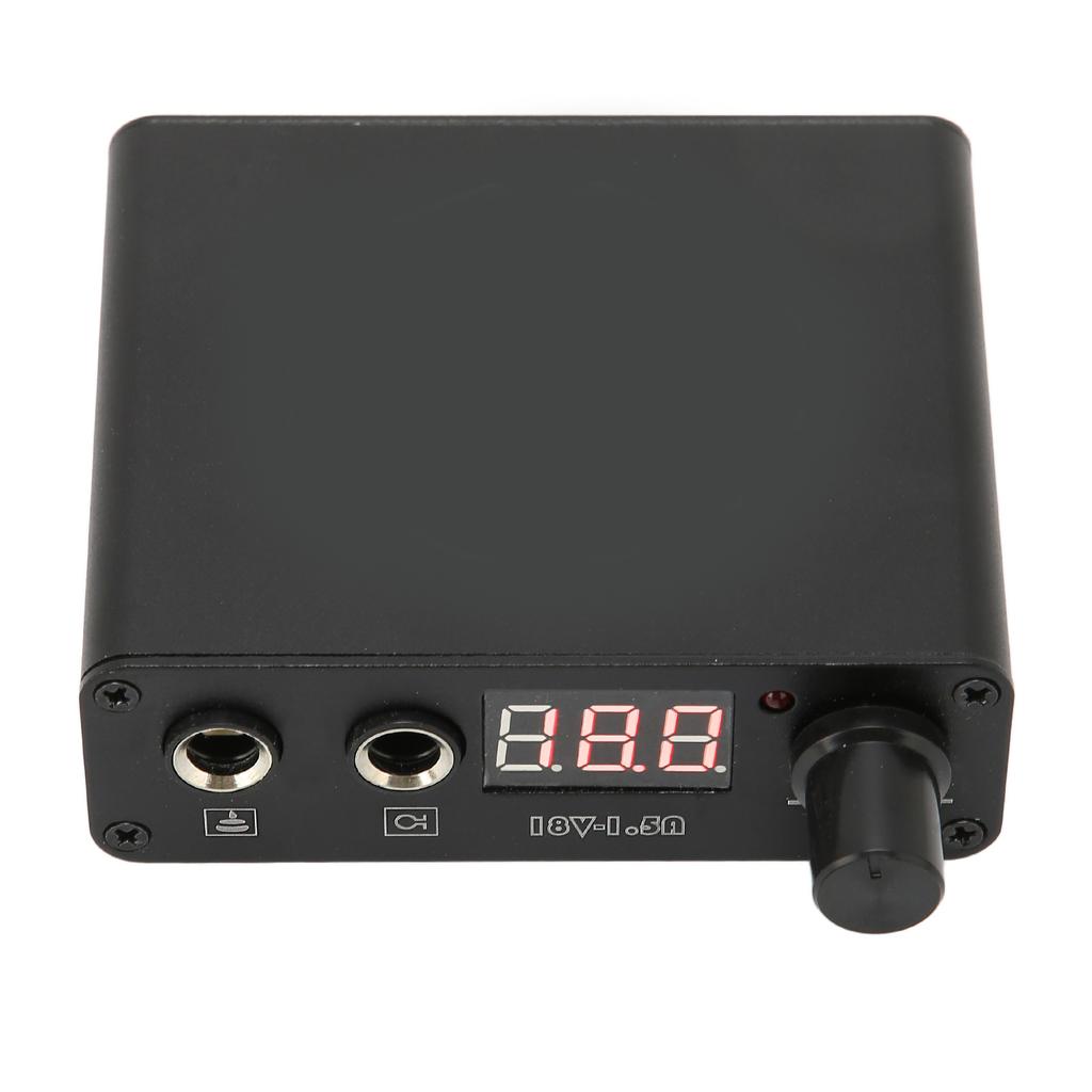 Black Aluminium Alloy Tattoo Machine Power Supply High Accuracy with LED Digital Display for Tattoo