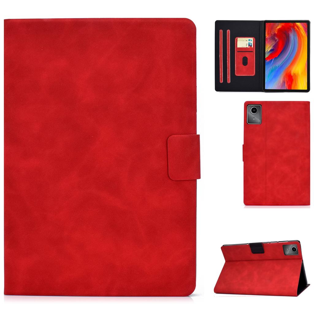 A4 For Lenovo Tab M11/Xiaoxin Pad 11 2024 Case Card Holder Cowhide Texture Leather Tablet Cover