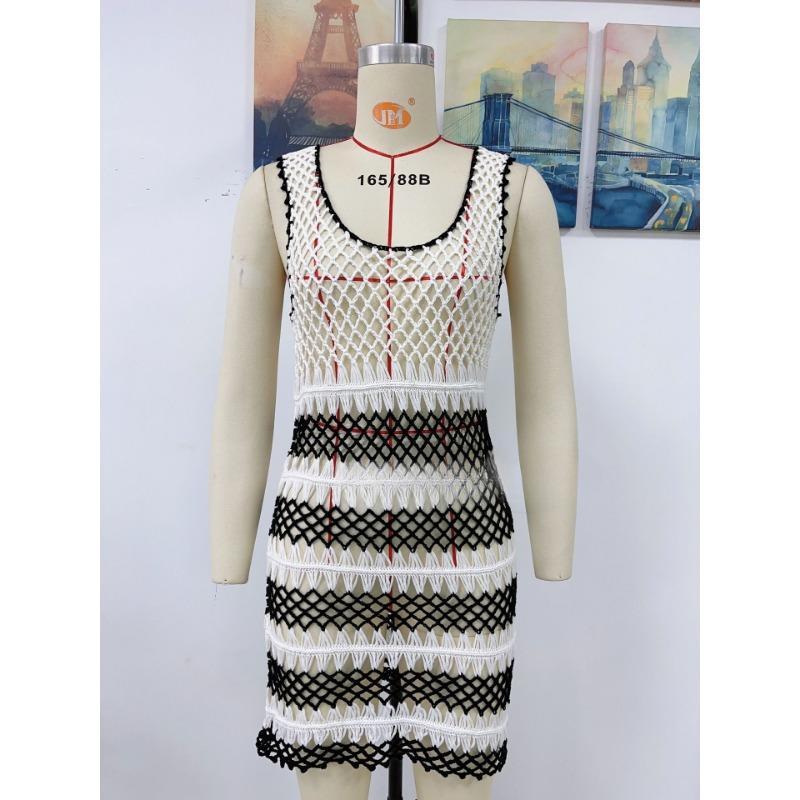 Damen Sommer Neues Lockeres Mode Strick Langkleid