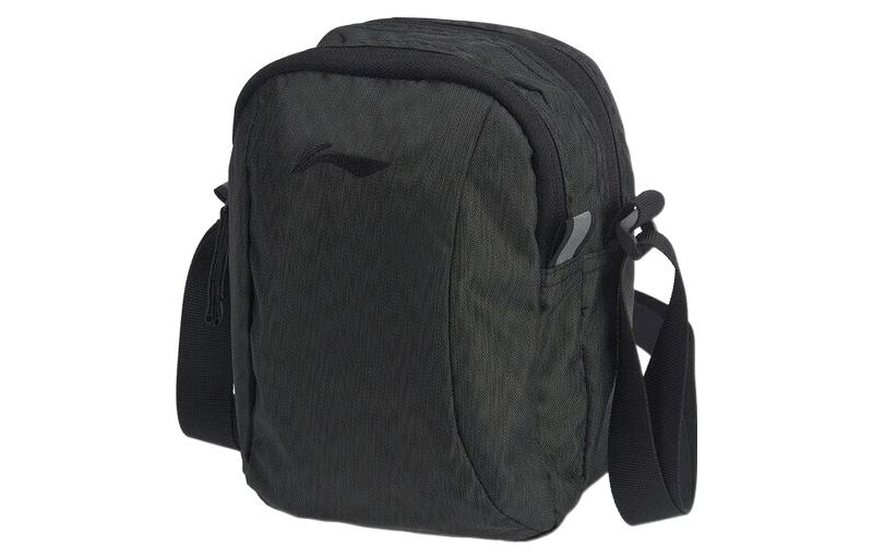 Li Ning Training Series Fabric Shoulder Backpack, Sports Bag, Shoulder Bag, Crossbody Bag Unisex Black ABDS615-2