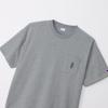 Short Round Graphic Short Sleeve Pocket Oxford Gray [Champion] T-Shirt, Sleeve, Neck, 100% Cotton, Embroidery, Print, T-Shirt, Men's Casual, C3-Z327,
