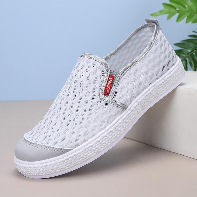 Men s Summer Mesh Casual Shoes - Breathable, Lightweight, Soft Sole, White 41