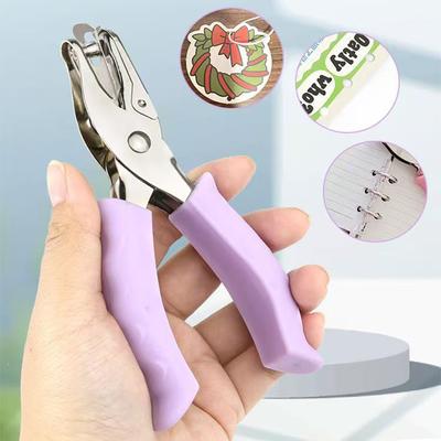 6mm Round Single-hole Macaron Hole-punching Tool with Rubber Coating Labor-saving Flip-type Hole-punching Machine