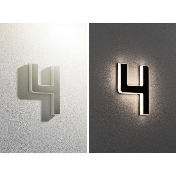 Numéro de maison lumineux solaire - paulmann - 79845 - led - noir - contemporain