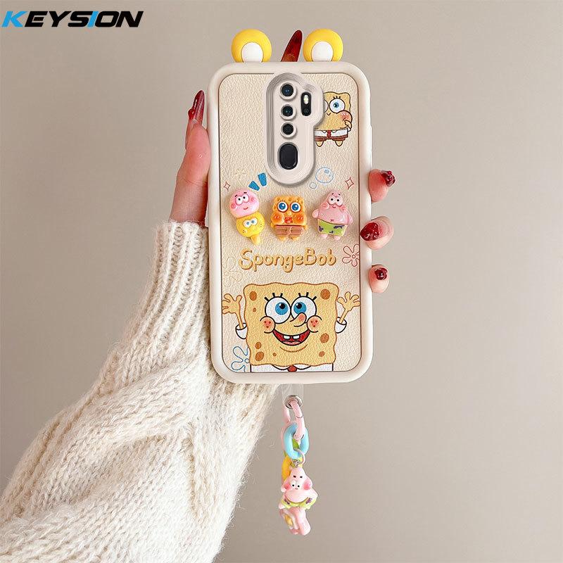 

KEYSION Чехол с милым 3D-мультяшным рисунком в виде уха для OPPO A5 A9 2020 с браслетом, мягкая силиконовая противоударная задняя крышка для телефона OPPO A9 A5 2020 for OPPO A5 2020