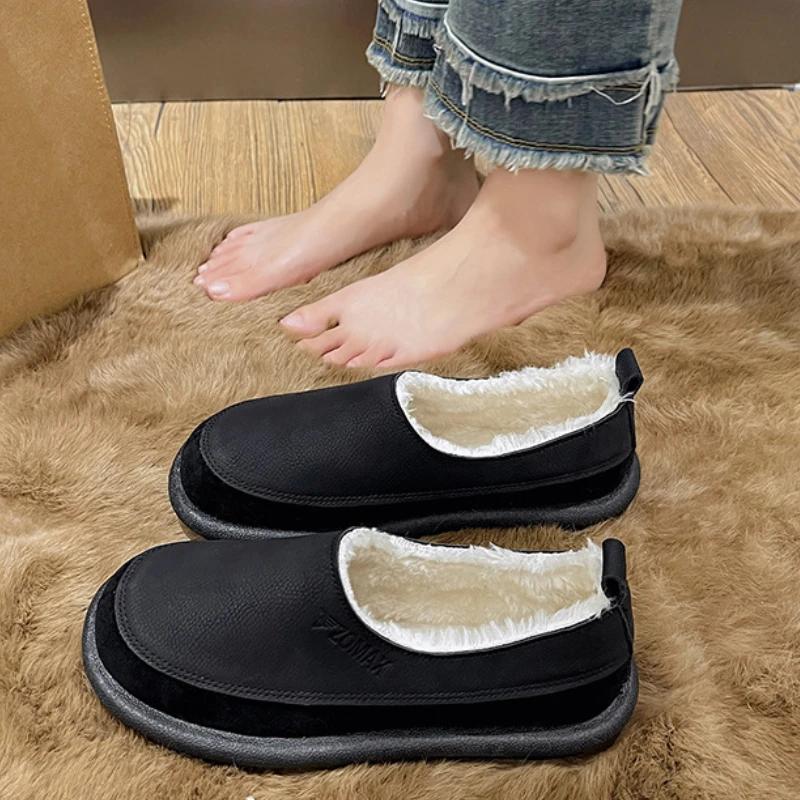 Winter Women's Cotton Shoes Fashion Round Toe Walking Shoes for Women High Quality Comfortable Casual Sneakers Women Plush Flats