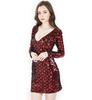 Women's Deep V Sexy Nightclub Geometric Sequin Dress Long Sleeve Dress Bead Piece Embroidered Dress