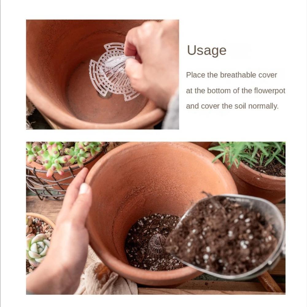 10pcs New PP Planters Mesh Cup Bonsai Leakproof Drain Hole Pad Reusable Durable Grid Mat