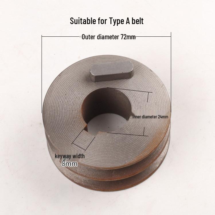 Motor Pulley: Double Groove A Type, 72MM Diameter, 24mm Inner Hole, for Cutting Machine Parts, Set of 400