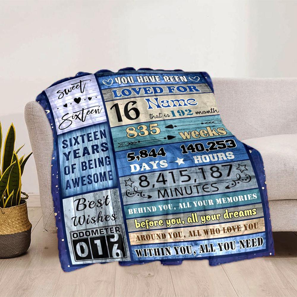 Sweet Sixteen Home Customize Your Name Blankets A Comfortable Soft And Lightweight Allseason Blanket A Great Gift For Friends Family Or For Birthdays