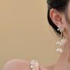 Elegant Imitation Pearls Earrings Luxury Long Flower Ball Earring Bridal Wedding Party Jewelry Banquet Party Holiday Dressing Gift