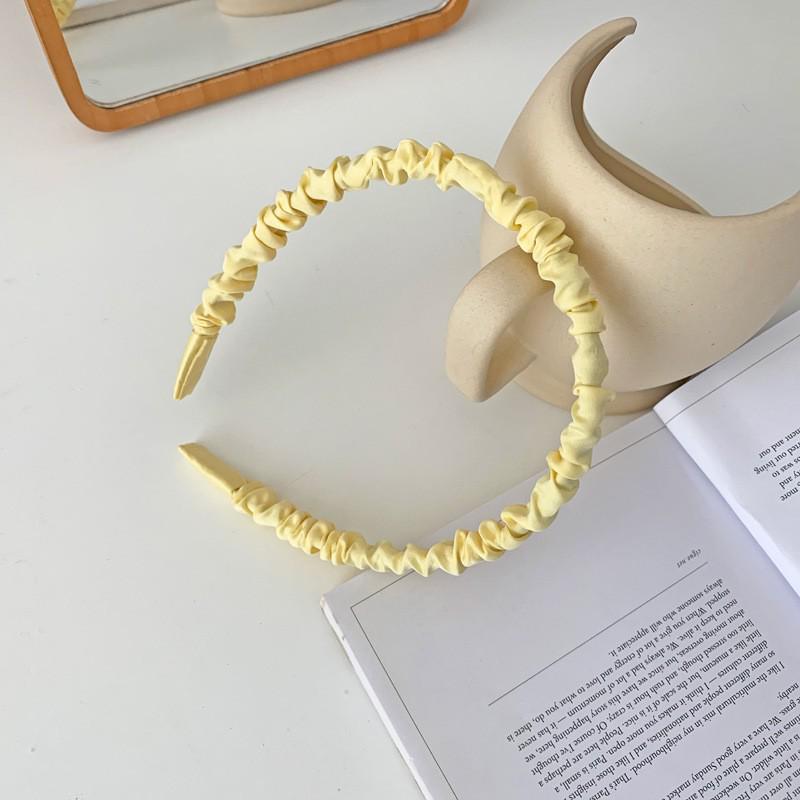 French Retro High Crown Wide-Brimmed Plush Headband for Face Washing and Outings