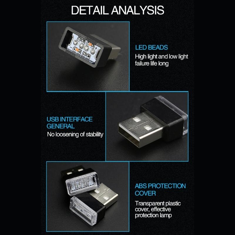 USB LED Car Interior Atmosphere Roof Star Night Light Lamp Projector Light Decor