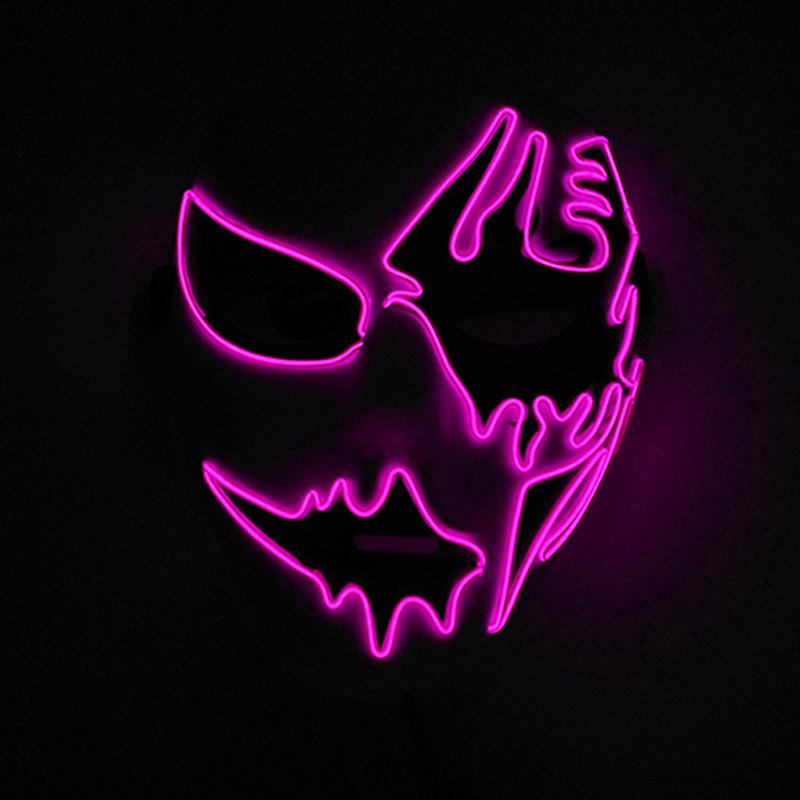 Glow Party Cosplay Mask Neon Mask Led Mask Masque Masquerade Party Masks Led Light Up Props Glow In The Dark Costume Supplies