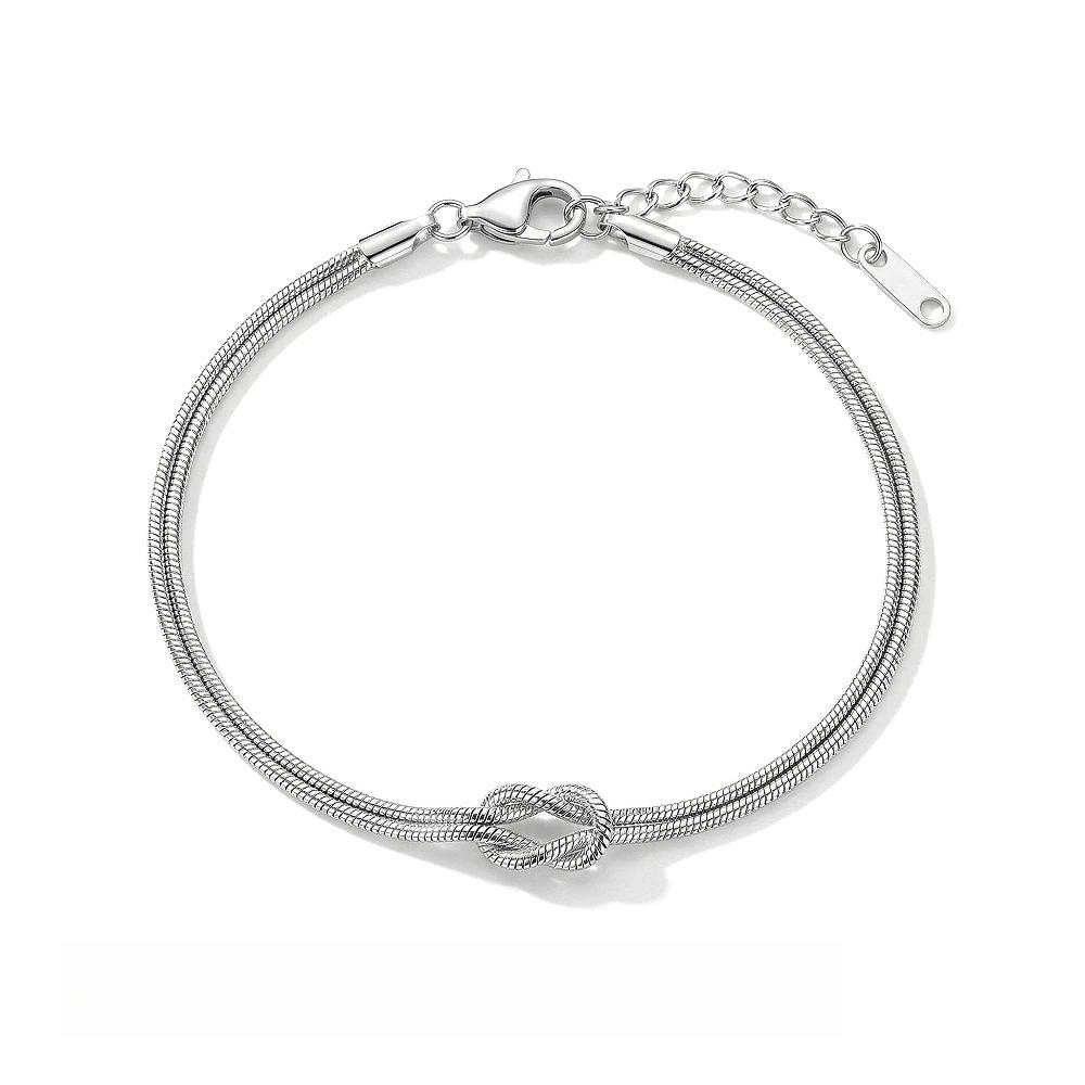 

Infinity Love Knot Stainless Steel Bracelets Snake Chain Elegant Friendship Couples Bangles For Women Bridesmaid Jewelry Gifts