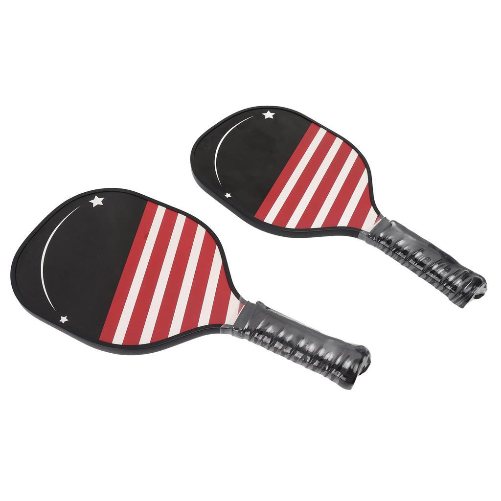 2 Stück Pickleballschläger Langlebiges Holz PP Komfortabler Griff Leichtgewicht Pickleball-Set mit 4 Bällen