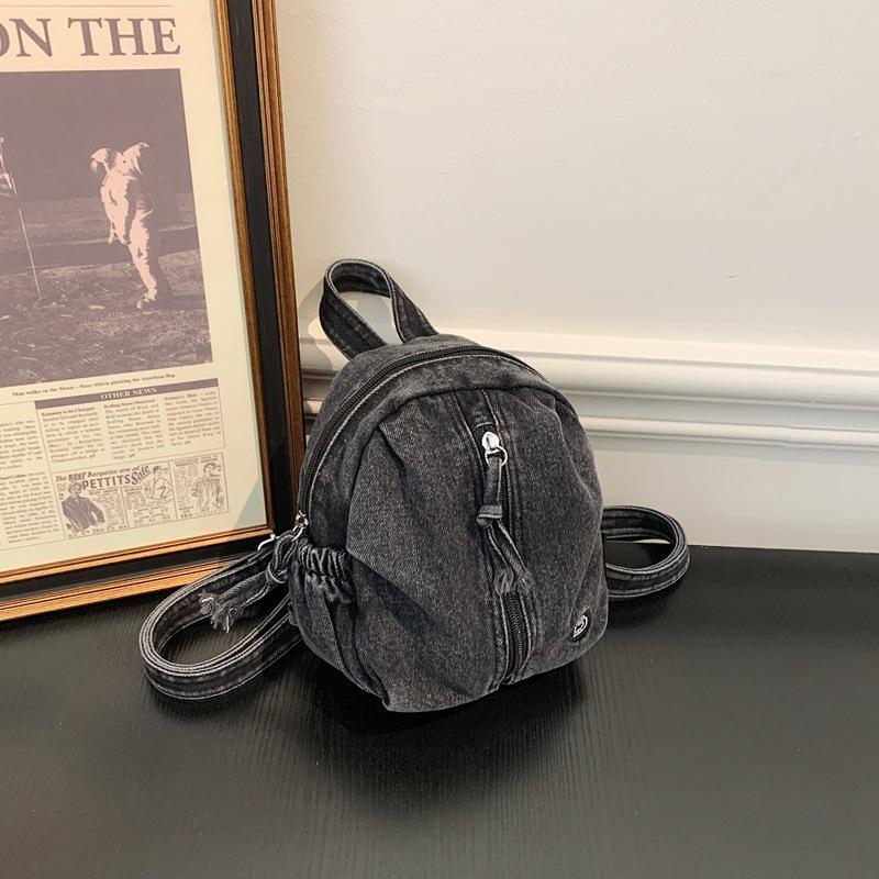 Denim Backpack Lightweight Casual Women Outdoor Sports Mini Backpack