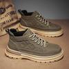 Autumn and Winter Martin Shoes Men's Casual Tooling Shoes Trendy Men's Shoes Thick-soled Low-top Canvas Shoes Men
