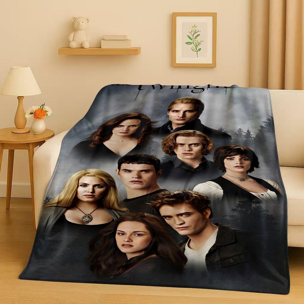 3D Twilight Saga Bella Edward Vampire Movie Flannel Blanket,Ultra Soft Warm Plush Throw for Home Bedroom Bed Sofa Cover Camping