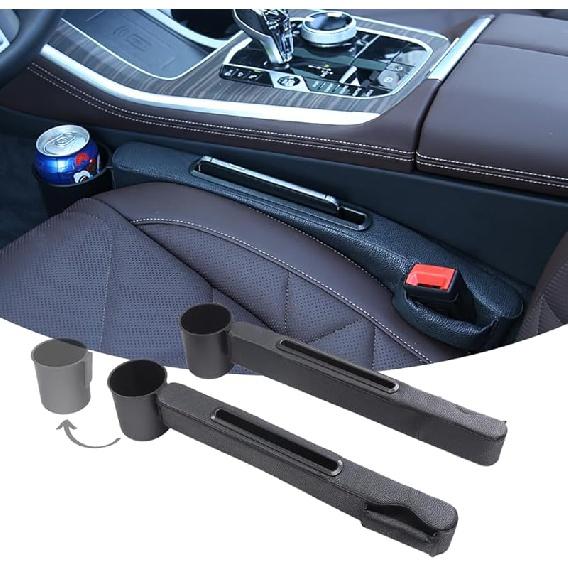 Car Seat Gap Filler Pad,2 Pcs Pu Leather Universal for Car SUV Truck To Fill The Gap Between Console and Seat,Prevent Small Objects from