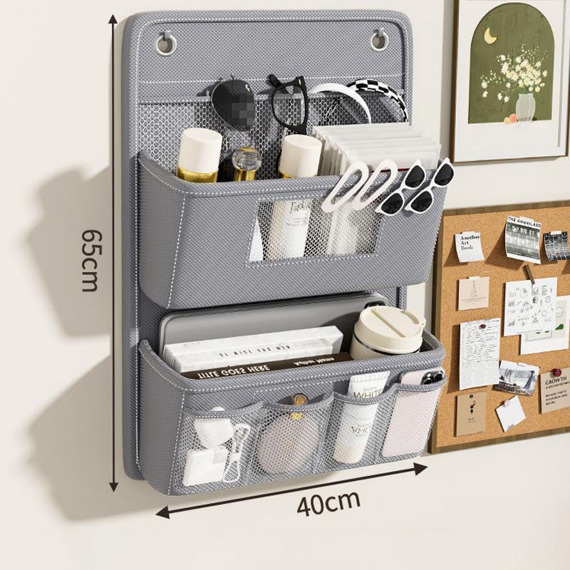 Multi Purpose Oxford Hanging Bedside Storage Organizer Shelf with Wall Door Mount for Remote Books Phone Bed Room