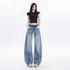 Women's High Waist Wide Leg Jeans Loose Fit Vintage Washed Cotton Banana Denim Trousers Spring Casual Floor Pants