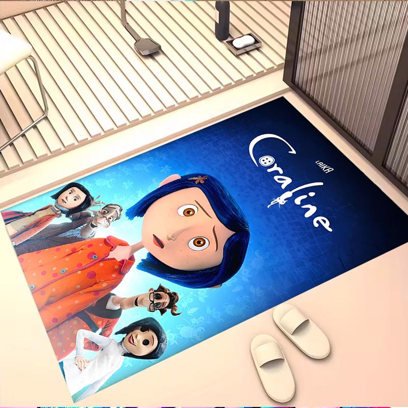 Coraline Print Rug, Washable Floor Carpet, For Entryway Dorm Laundry Room Office Study, Home Decor Birthday Christmas Gift