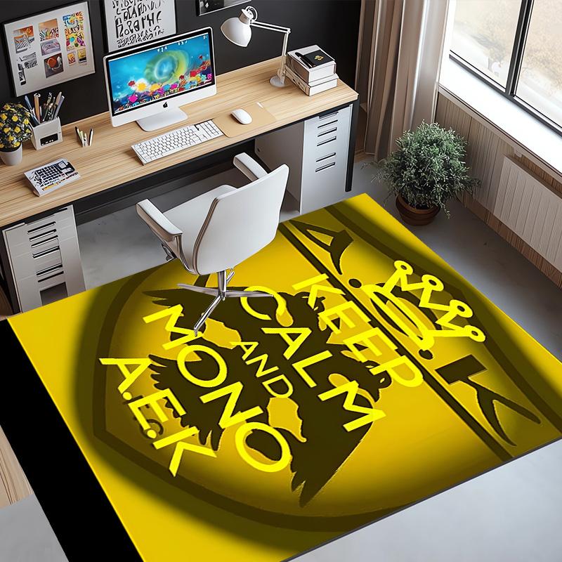 AEK Athens FC Pattern Rug, Indoor/Outdoor Mat, for Picnic, Gameroom, Bedroom, Office, Living Room, Home Decor Carpet, Birthday Gift