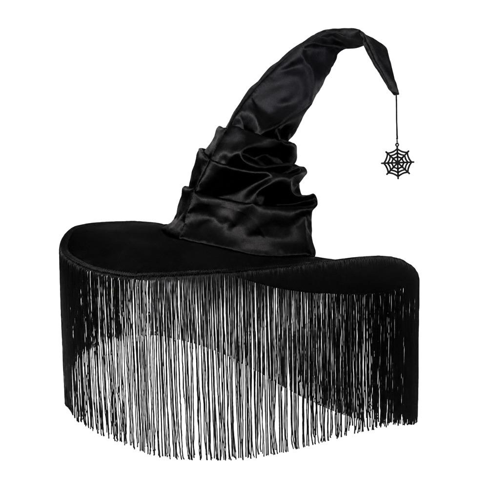 Spider Bat Halloween Witch Hat Pointed Cosplay Witch Hat Scary Black Pointed Cap  Halloween Party