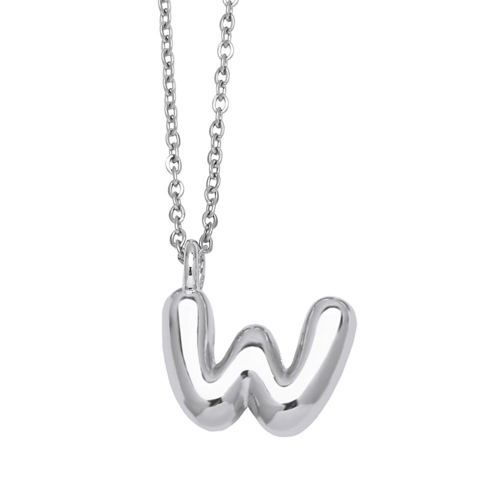 Creative Copper Color Chunky Balloon Bubble Initial Letter Pendant Choker Necklaces for Women Custom Personalized Jewelry