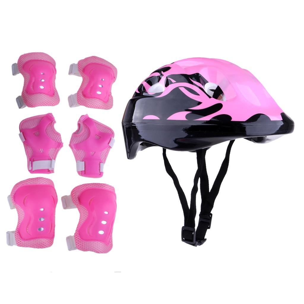 Infant Bicycle Helmet Set with Adjustable Knee Elbow Wrist Pads Safety Protective Gear for Outdoor Activities