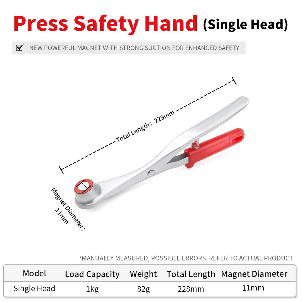 Punch Press Safety Hand Plier Punch Accessories Suction Cup Stamping Security Handle Strong Magnetic Claw Pick Up Forceps Tool