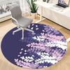 1 Stück runder Teppich mit Blumenmuster für das Büro, Indoor-Matte geeignet für Büro, unter Bürostühlen, Schlafzimmer, Wohnzimmer, Heimdekoration, Raumdeko