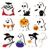 Seasonal Wooden Decorations Halloween Ghost Hanging Sign with Hemp Rope, Cute Rustic Pendants for Home Party Wall Holiday Decor