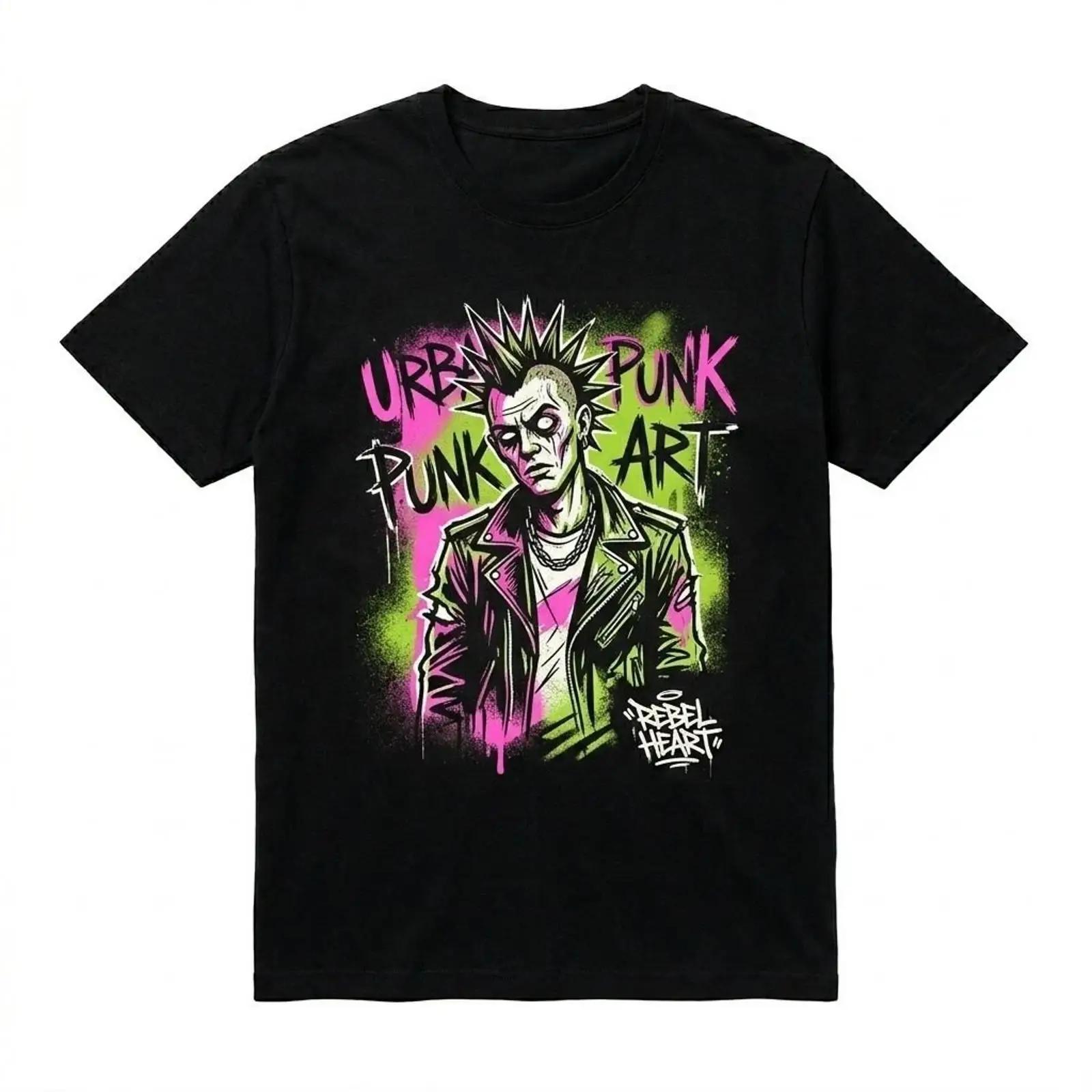 

Urban Punk Art T Shirt Rebel Heart Streetwear for Men amp Women vintage Washed Comfortable homme designer clothes streetwear 5XL різнокольоровий