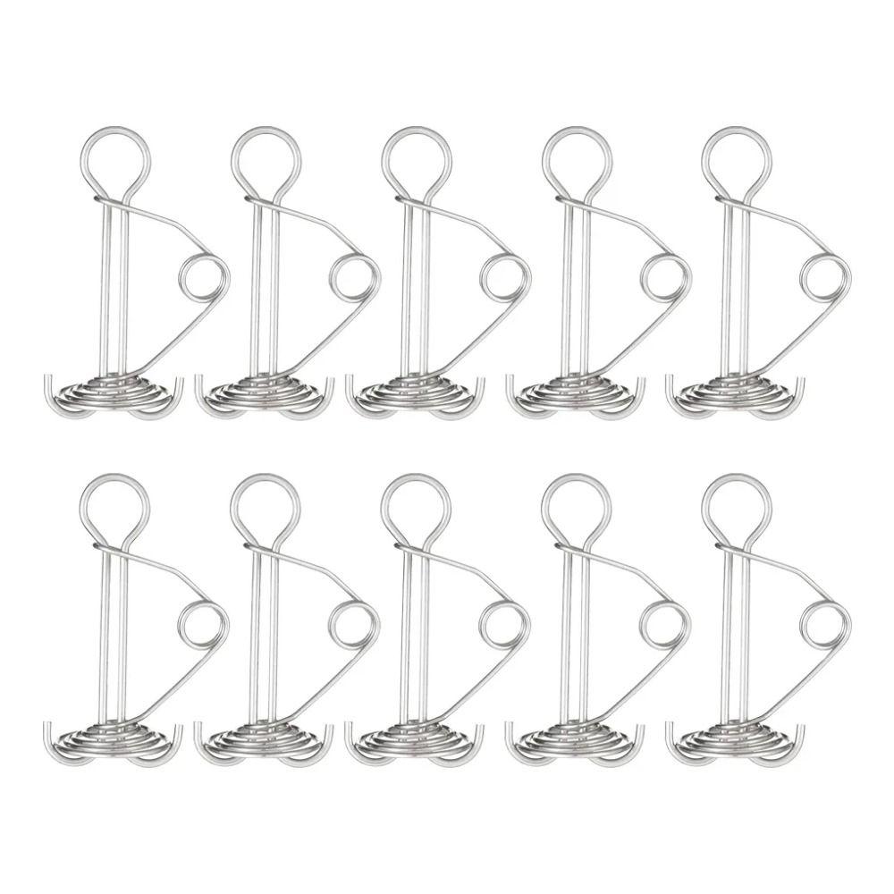 10Pcs Stainless Steel Spring Deck Pegs Retractable Tent Spring Stakes  Outdoor Camping