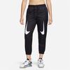Nike Color Block Large Logo Print Woven Retro Sport Spliced Knitted Pants Women Pants Black DM6087-010