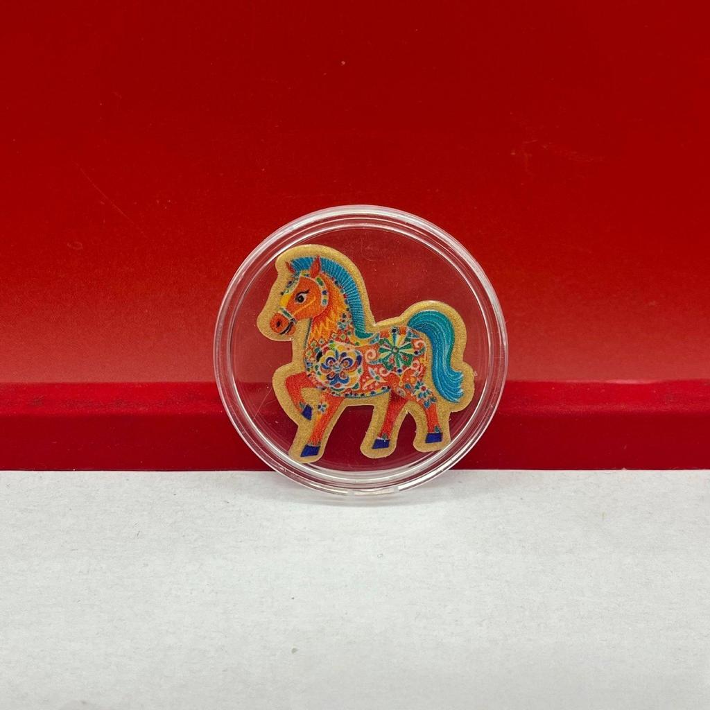 Chinese Zodiac Year of the Horse: 999 Fine Gold Mobile Phone Stickers - Festive Souvenir & Cultural Gift