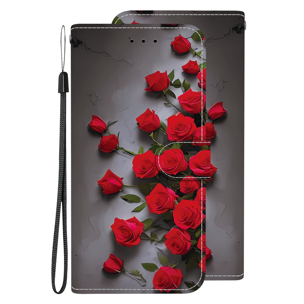 Handmade PU Leather Flip Case for iPhone X/11/12/13/14/15/16/17 Series - Anti-Slip Shockproof Cover with Wrist Strap & Heart/Rose Cat Designs