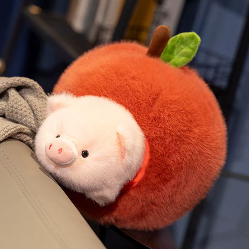 Latest Apple Pig Doll Kawaii Stuffed Plush Toy Handmade Doll Cartoon Anime Fun Cute Pillow Children's Birthday Gift Doll