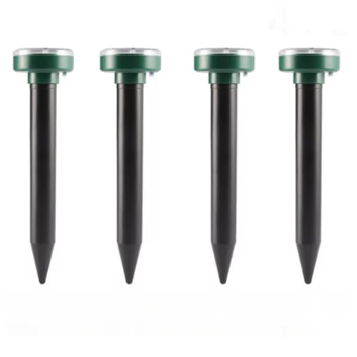 

4 шт., работающий на солнечной энергии, ультразвуковой отпугиватель кротов, вредителей, грызунов, отпугиватель для двора, уличная лампа, отпугиватель мышей на заднем дворе, фермерских угодьях 4pcs