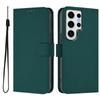 For Samsung Galaxy S24 Ultra Case Solid Color Wallet Leather Phone Cover with Strap