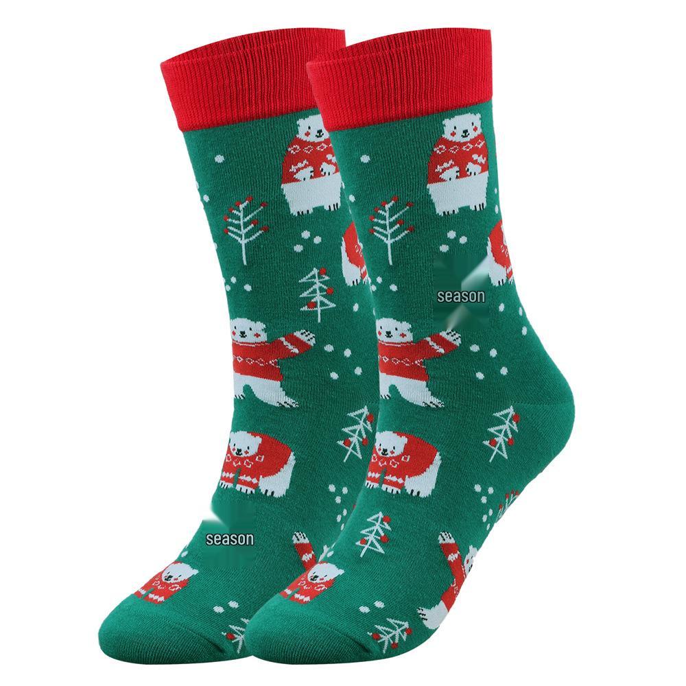 Chaussettes de Noël en Coton Européennes et Américaines - Chaussettes Mi-Mollet Imprimées pour Hommes et Femmes