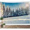 Tapestry of a Snowy Forest Landscape In Winter