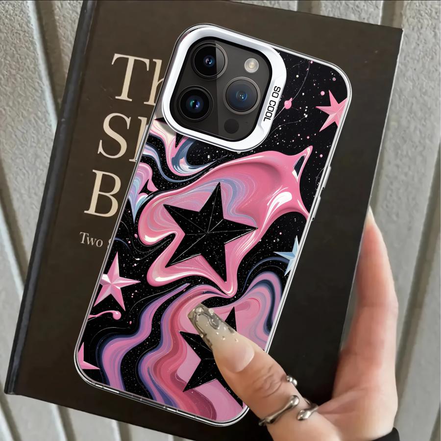 Star Pattern Art Case for iPhone 17 Pro Max XS 11 13 Pro 12 XR 15 Plus 16 Air 14 Back Phone Cover